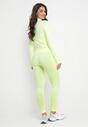 Żółty 3-Częściowy Komplet Top bez Rękawów Bluza na Suwak i Legginsy Push-Up Aleieve