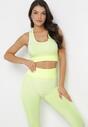 Żółty 3-Częściowy Komplet Top bez Rękawów Bluza na Suwak i Legginsy Push-Up Aleieve
