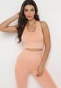 Pomarańczowy 3-częściowy Komplet Sportowy Bluza Top i Legginsy Oviona