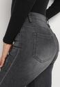 Czarne Jeansy Skinny z Wysokim Stanem i Przetarciami Cassina