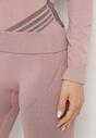 Jasnoróżowy Komplet 3-częściowy z Bluzą i Legginami oraz Topem Olinea