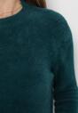 Ciemnozielony Puchaty Sweter Wełniany Helmintts