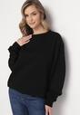 Czarna Ocieplana Bluza Oversize Lhea