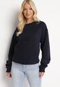 Granatowa Ocieplana Bluza Oversize Lhea
