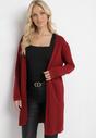 Bordowy Kardigan Niezapinany Santtase