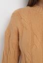 Brązowy Sweter w Warkoczykowy Splot Biggesa