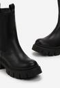 Czarne Botki w Stylu Sztybletów na Masywnej Podeszwie Tamminga