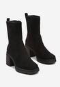 Czarne Botki na Słupku z Protektorem Asellma