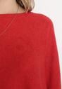 Czerwony Klasyczny Sweter Dzianinowy Odedia