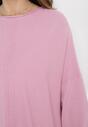 Różowy Sweter o Luźnym Fasonie z Rękawami Typu Nietoperz Poxure