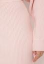 Różowa Dzianinowa Spódnica Midi Tauki