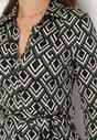 Zielona Koszulowa Sukienka Maxi z Wiązanym Paskiem Erigge