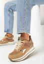 Ciemnobeżowe Sneakersy na Ukrytym Koturnie i Platformie Nencca