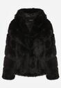 Czarna Futrzana Kurtka z Kapturem Daviella