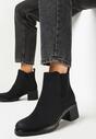 Czarne Botki na Niskim Słupku Wintamessa
