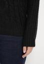 Czarny Sweter z Kaszmirem i Warkoczowym Splotem Junivesa