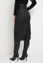 Czarna Ołówkowa Spódnica z Imitacji Skóry Finarwen