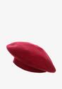 Bordowa Czapka Beret w Cyrkonie Nanto
