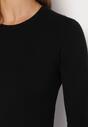 Czarny Klasyczny Sweter z Okrągłym Dekoltem i Ściągaczami Vistarae