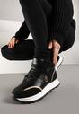 Czarne Ocieplane Sneakersy na Platformie z Protektorem Solina
