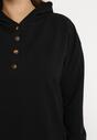 Czarny Bawełniany Komplet Dresowy 3-częściowy z Bluzą i Topem i Spodniami Vraline