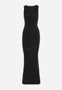 Czarna Sukienka Maxi w Cekiny na Grubych Ramiączkach Amarilla