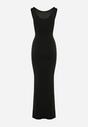 Czarno-Srebrna Sukienka Maxi w Cekiny na Grubych Ramiączkach Amarilla
