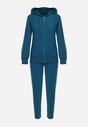 Niebieski Bawełniany Komplet Dresowy z Bluzą i Spodniami Esara