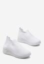Białe Buty Sportowe na Niskim Koturnie z Elastycznego Materiału Molda