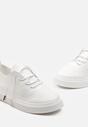 Białe Sneakersy na Platformie z Ażurową Cholewką Luttia