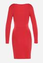 Czerwona Dopasowana Sukienka Mini z Kwadratowym Dekoltem Iceria