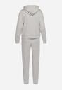 Szary Bawełniany Komplet Dresowy z Bluzą z Kapturem i Joggerami Sarile