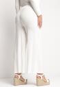 Białe Bawełniane Spodnie Szerokie z Kieszeniami Hiveta
