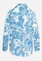 Niebieska Koszula o Luźnym Fasonie w Kwiatowy Wzór Edala