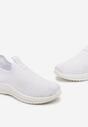 Białe Siateczkowe Buty Sportowe na Płaskiej Podeszwie Evionna