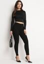 Czarne Jeansy Skinny z Efektem Push Up i Napami Przy Kostkach Irvina