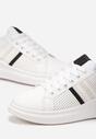 Biało-Czarne Sneakersy na Grubej Podeszwie z Brokatowymi Wstawkami Ralita
