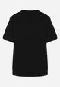 Czarny T-shirt z Kieszonką Ozdobioną Cyrkoniami Ariless