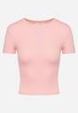 Różowy Bawełniany T-shirt Elastyczny Lireanne