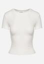 Biały Bawełniany T-shirt Elastyczny Lireanne