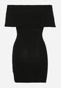 Czarna Elastyczna Sukienka Mini Hiszpanka o Taliowanym Kroju Arivens