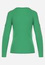 Zielona Elastyczna Bluzka z Ozdobną Koronką Lithaa
