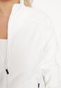 Biała Bluza na Suwak o Klasycznym Kroju z Kołnierzem i Kieszeniami Lathmini