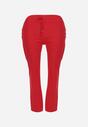 Czerwone Spodnie z Troczkiem i Wysokim Stanem z Kieszeniami Cantilla