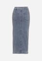 Niebieska Bawełniana Spódnica Jeansowa Midi Seraphna