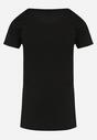 Czarny Bawełniany T-shirt z Ozdobnym Napisem i Cekinami Oriella
