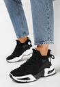 Czarne Sneakersy ze Skarpetkową Cholewką i Grubą Podeszwą Lekkra