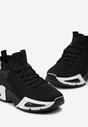 Czarne Sneakersy ze Skarpetkową Cholewką i Grubą Podeszwą Lekkra
