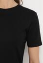 Czarny Klasyczny T-shirt Bawełniany z Krótkim Rękawem Ismerina