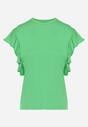 Zielony T-shirt z Falowanym Rękawem Aidira